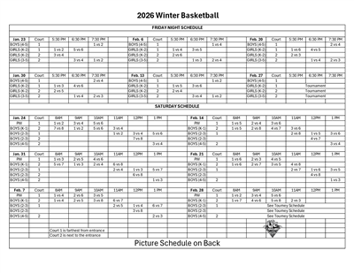 2026 Basketball Schedule