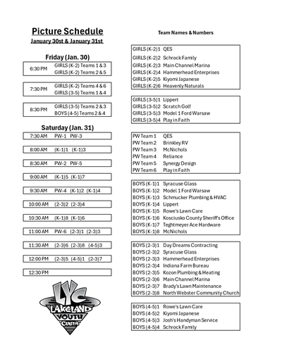 2026 Basketball Picture Schedule